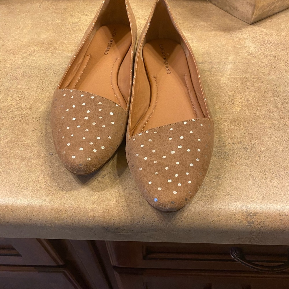 Faux suede flat.